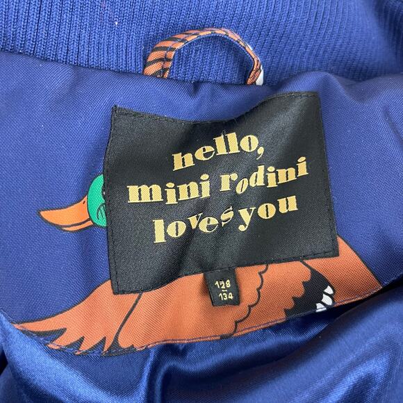 Mini Rodini K2 Wild Duck Padded Parka Winter Coat Navy 128-134 cm 7-9 - Picture 9 of 15